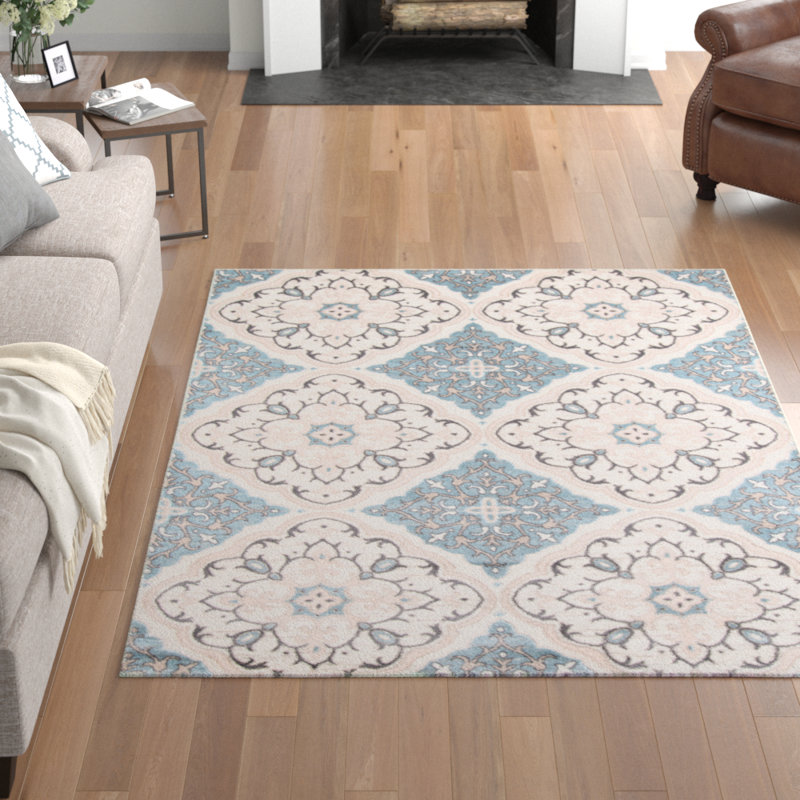 Tapis bleu Kinsley, Rectangle 7 pi 10 po x 9 pi 10 po