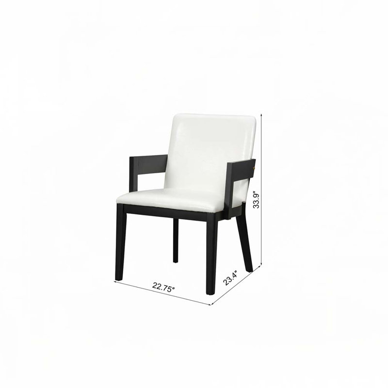 Chaises de salle à manger rembourrées en similicuir, Noir