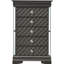 Commode noire G6702 - Tiroir texturé champagne argenté