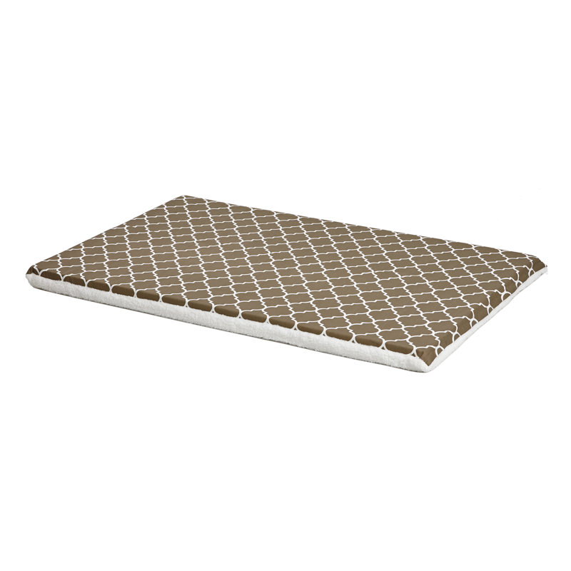 Lit pour animal de compagnie en polytétrafluoroéthylène MidWest Homes for Pet QuietTime avec motif géométrique brun et blanc
