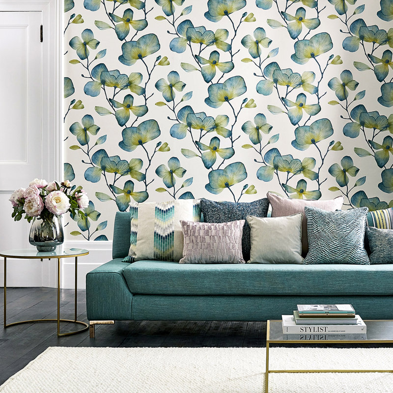 Kienze 10.05m x 68.6cm Wallpaper Roll, Marine/Zest
