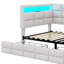 Twin Daybed Upholstered With Two Storage Compartments, Built-In Electrical Outlet, LED Lighting, And A Storage-Equipped Headboard-1341776446