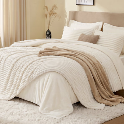 EXQ Home Full Fluffy Comforter Set,7 Pieces Bed in a Bag