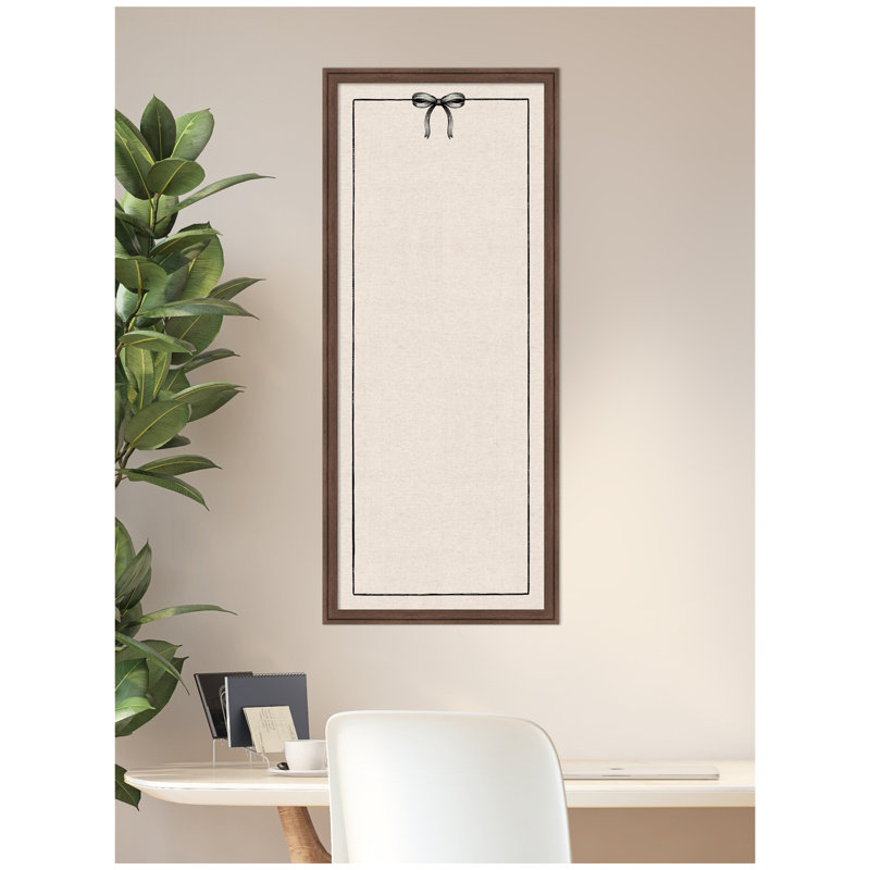 Tableau d'affichage en lin encadré en tissu, H 42 po x l 18 po x P 1,25 po, Brun moyen Florence
