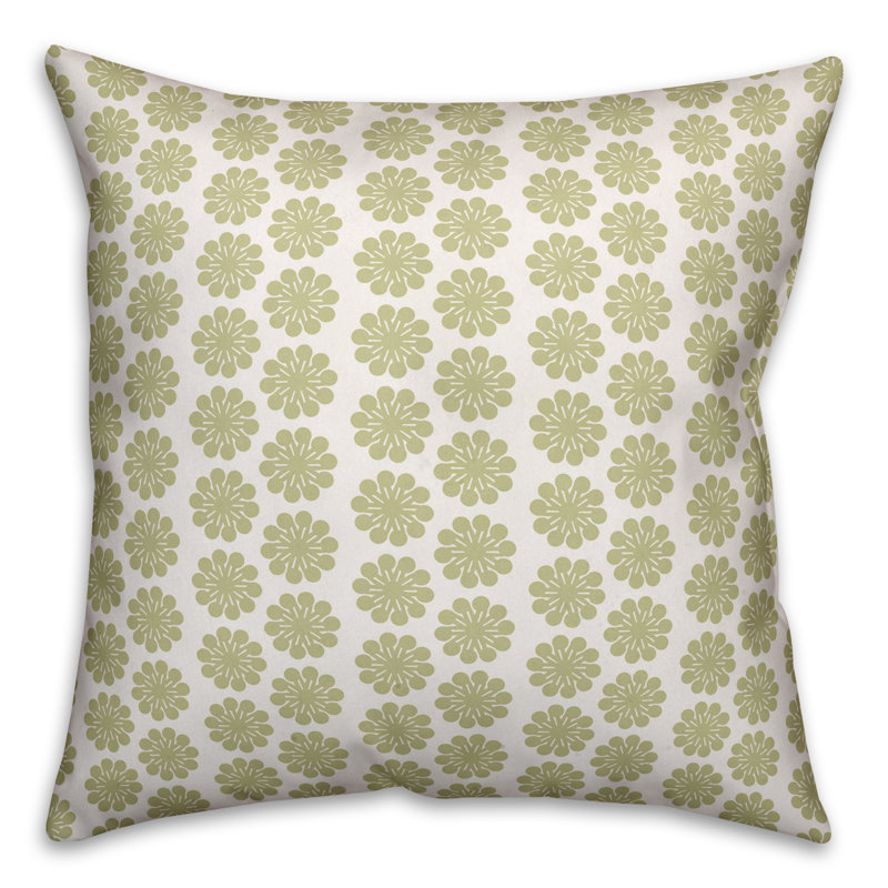 Coussin Floral, 16 po x 1 po, Intérieur, Brun clair