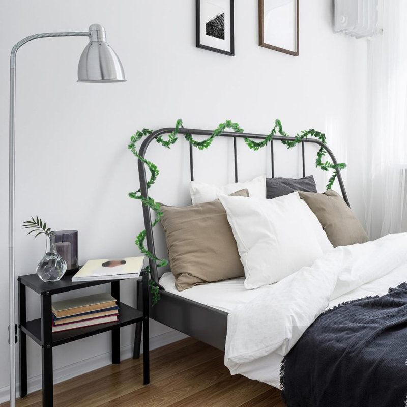 Mini guirlande de feuilles de vigne artificielle avec fil de bricolage 245, 18 pi, brin de feuilles vertes, mur, mariage, fête, mur, bureau, décorations de jardin, ensemble de 10,24,6 pi / 1 pièce