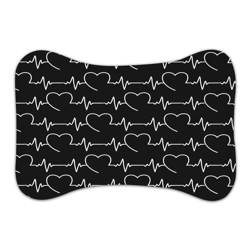 Ghostly Pulse - 1 Piece Bone Shape Feeding Mat, XL (18")