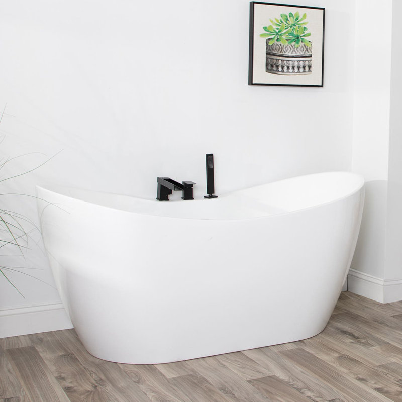 67'' x 28.38'' Soaking Acrylic Bathtub with Faucet