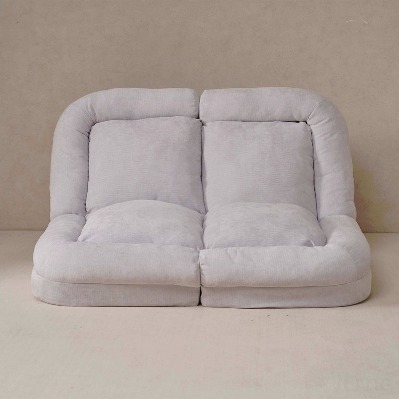 Convertible Fold-Out Single Sofa Bed,The Left Part Of The Complete Product., White Fabric
