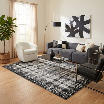 Alloy Collection Modern Black Area Rug