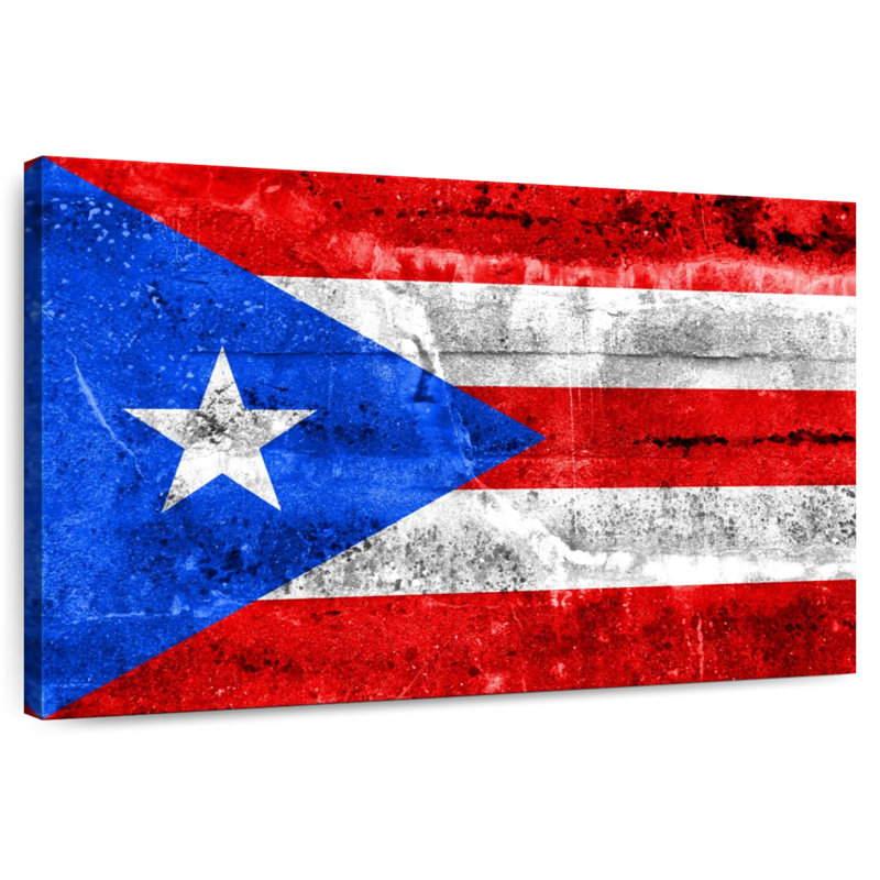 Drapeau grunge de Porto Rico, H 34 po x l 51 po