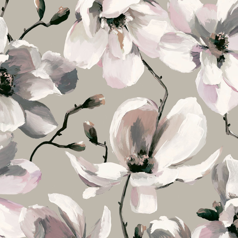 Amogh Collection Cherry Blossom 10.05m x 53cm Wallpaper Roll, Silver