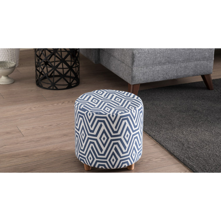 Grey Wooden Ottoman Fabric Stool Wood Low Sitting Foot Stool, 40cm