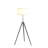 64" Chrome Adjustable Tripod Floor Lamp With White Shade