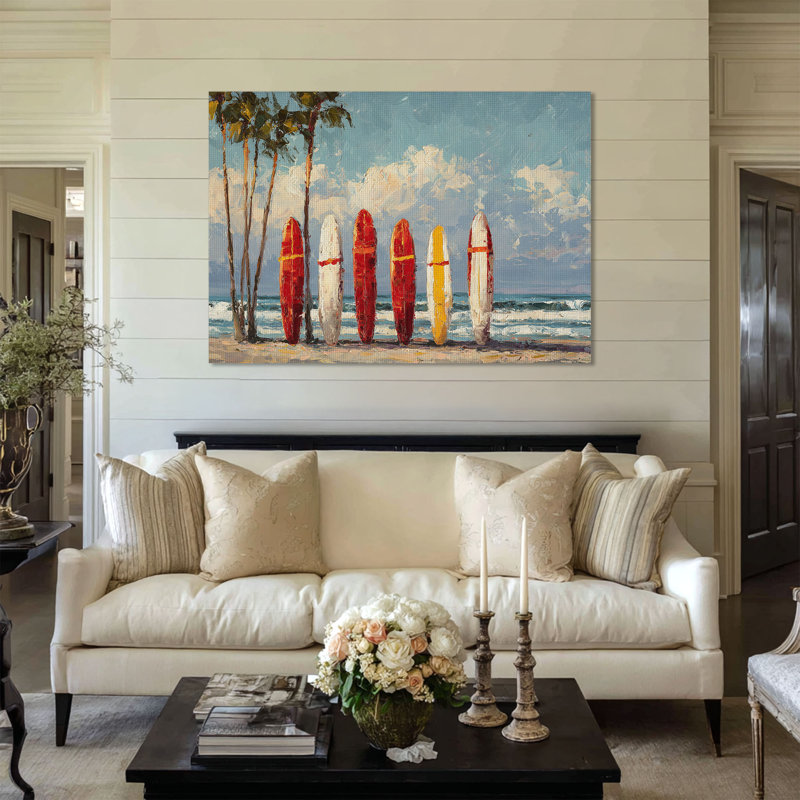 Art mural sur toile grande taille Sea Charge - Décoration de salon, de chambre à coucher ou de bureau, H 24 po x l 36 po