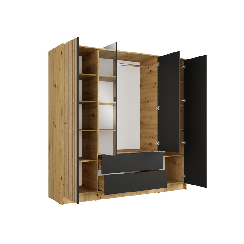 Laminate Wardrobe, Natural, 200.5" H x 200" W x 54.5" D