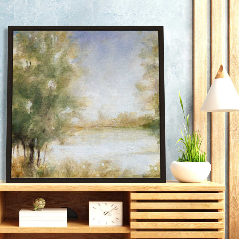 Waterway Grove par Carol Robinson - Peinture, L 39,5 po x H 39,5 po, Encadrement brun