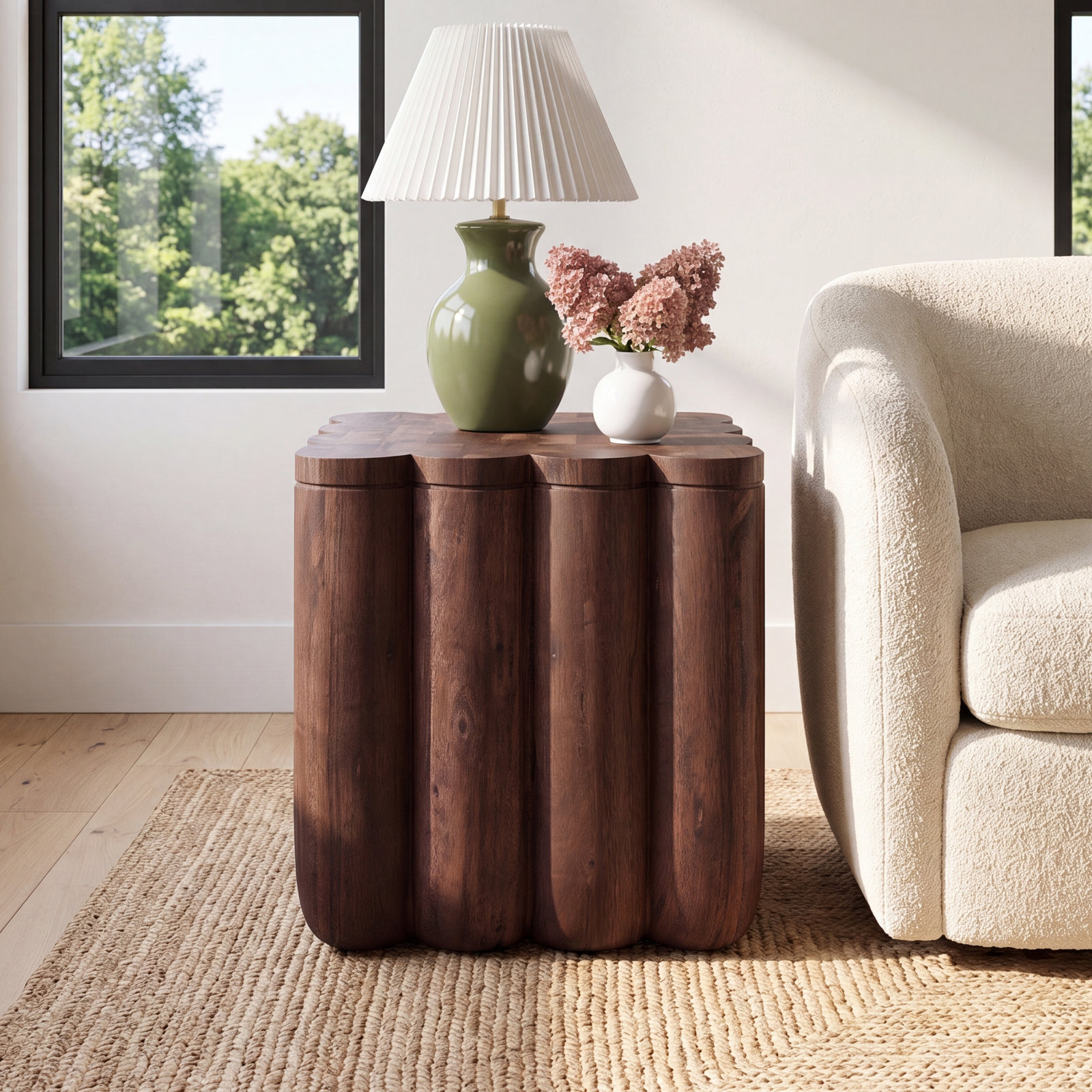 Arine Solid Wood End Table, Brown