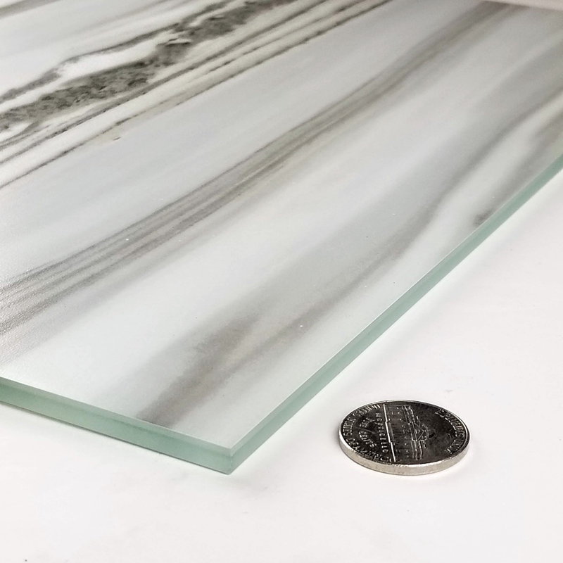 Nature 6 in. x 12 in. Wood Look Glass Straight Edge Subway Decorative Kitchen & Bathroom Wall Tile