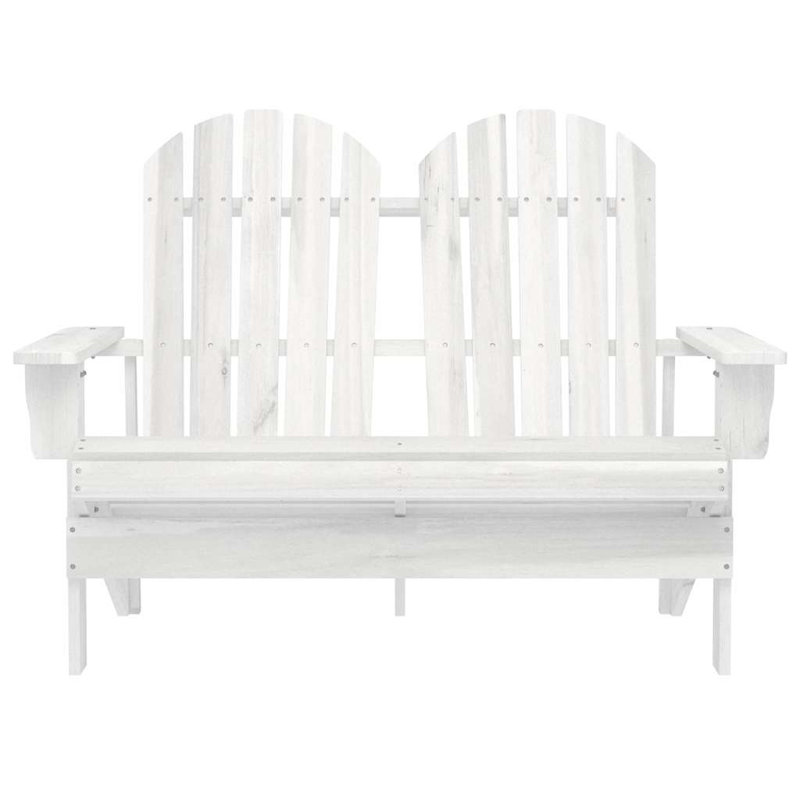 Chaise Adirondack en bois massif Ahaan, Blanc