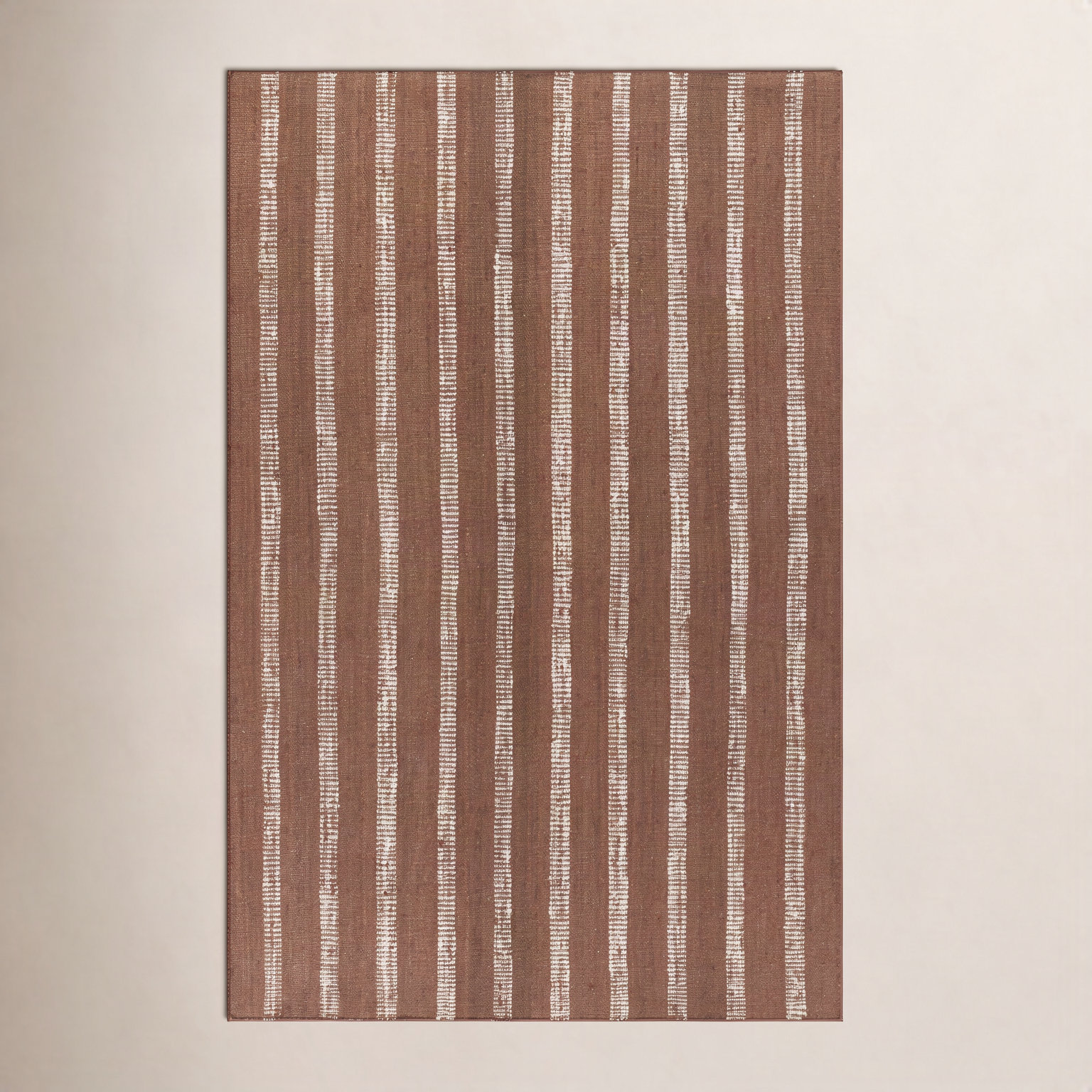 Aadison Rust Hand-Woven Striped Jute Rug, Rectangle 7'10" x 9'10"