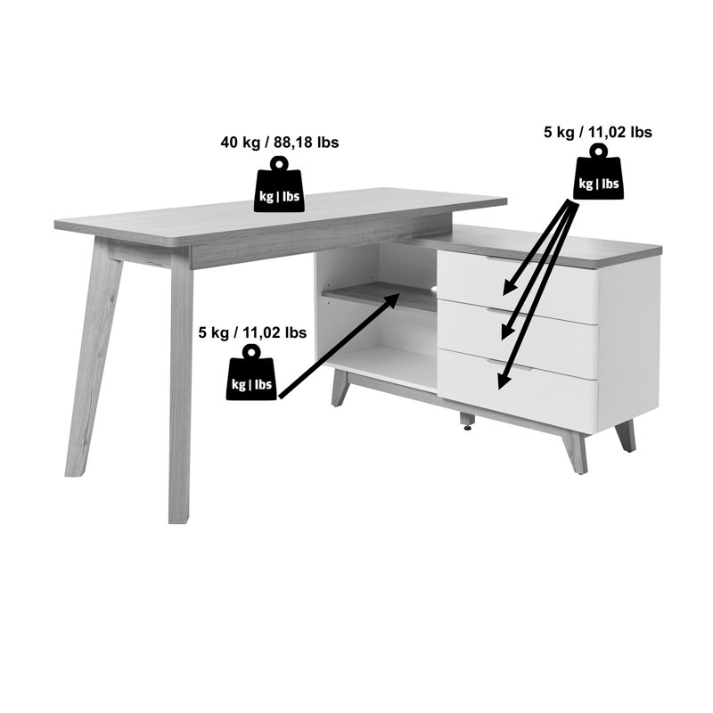 Arriaga L-Shape Computer Desk, Montana Oak