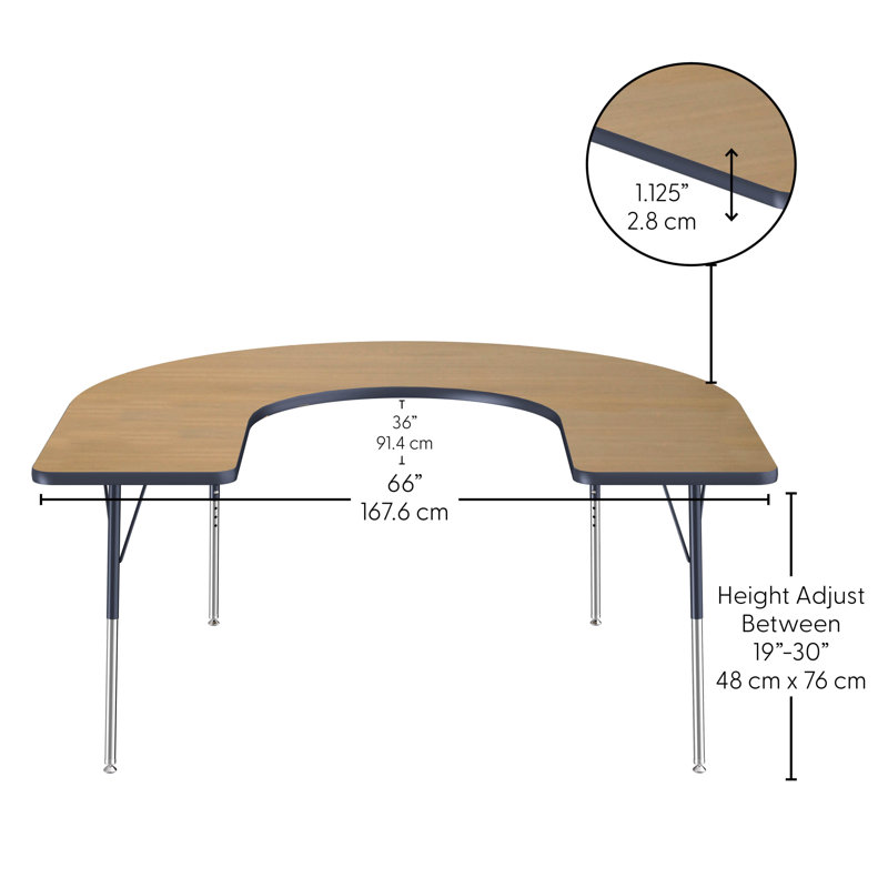 Table d'activité en fer 60 "x 66" avec pieds réglables, Roulement pivotant standard, Noir, noir, noir, noir