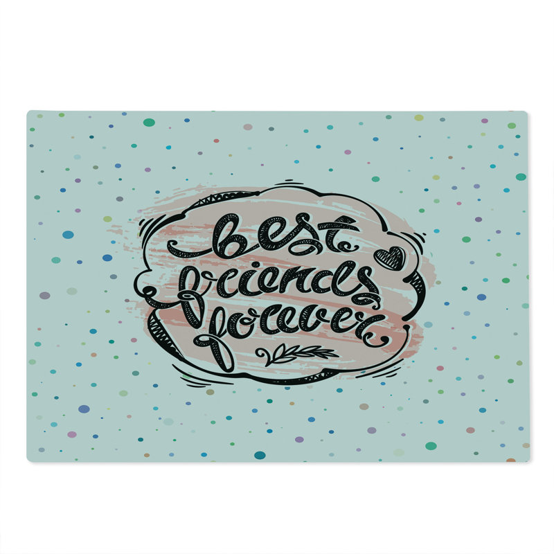 Planche à découper Ambesonne Best Friend, grande taille, pois rétro, gris anthracite