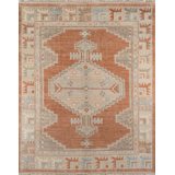 Wool Oriental Area Rug in Rust/Ivory