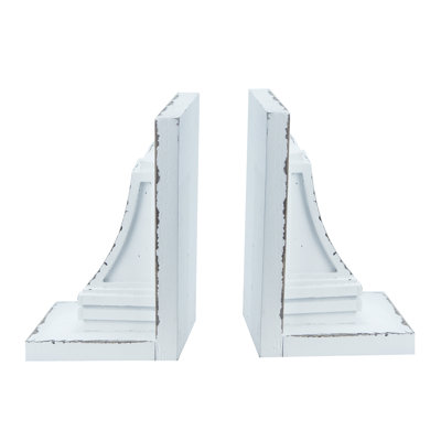 VIP Wood 8 in. White Book Ends Set of 2