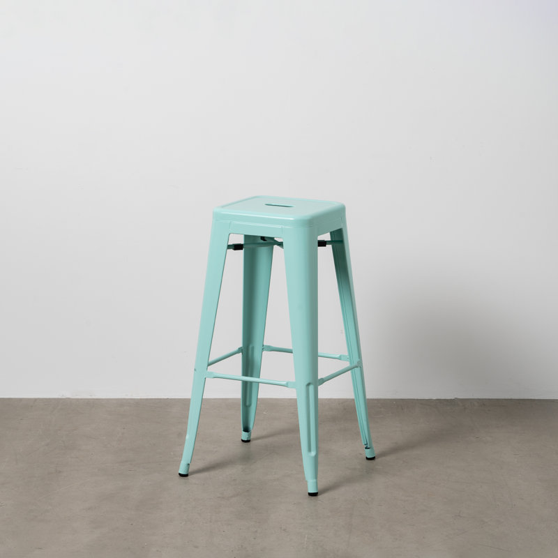 Nielle Counter Stool with Metal Frame, Teal