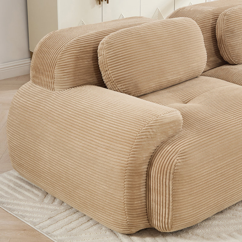 Rectangle Upholstered Ottoman For Indoor, Camel