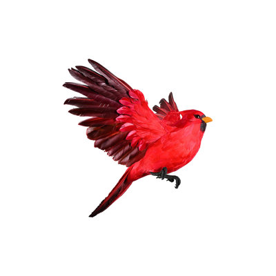  Flying Red Cardinal Ornament – Bird Christmas Decoration With Flexible Legs & Hanging Wire For Tree, Wreath, Garland, Tabletop & Year-Round Décor, 16" Tall, 21" Wide & 18" Long