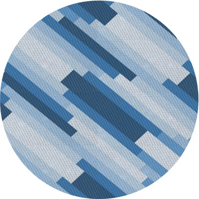 Tapis abstrait bleu / blanc Antrese