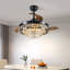 Ventilateur de plafond de 42 po avec ventilateurs de plafond rétractables avec lumières et télécommande 6 vitesses et 3 lumières DEL modifiables en cristal noir