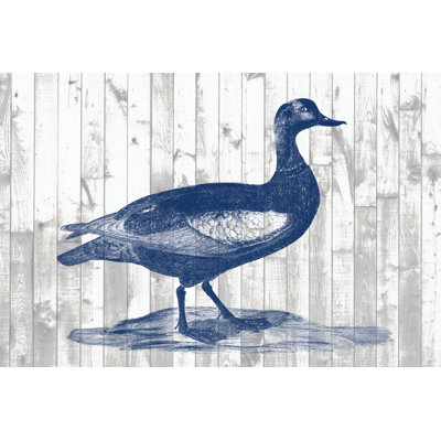 Woodgrain Fowl IV - Wrapped Canvas Painting