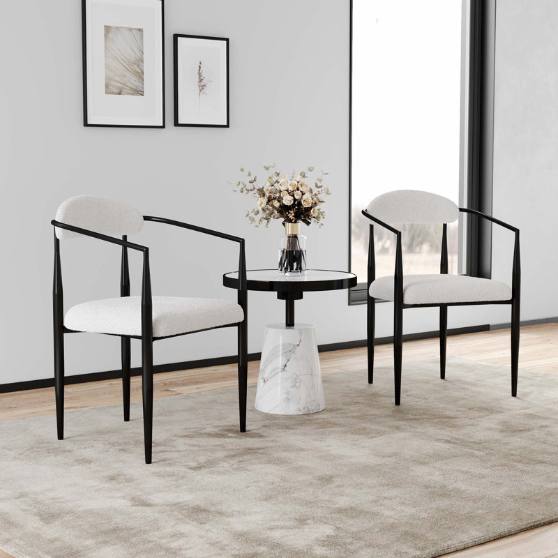 Chaises de salle à manger de style Mid-Century, Blanc, Noir