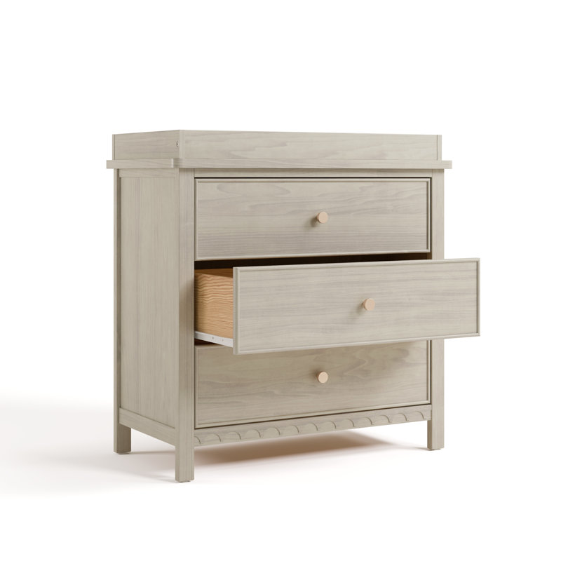 Commode Sasha à 3 tiroirs avec table à langer, Gris