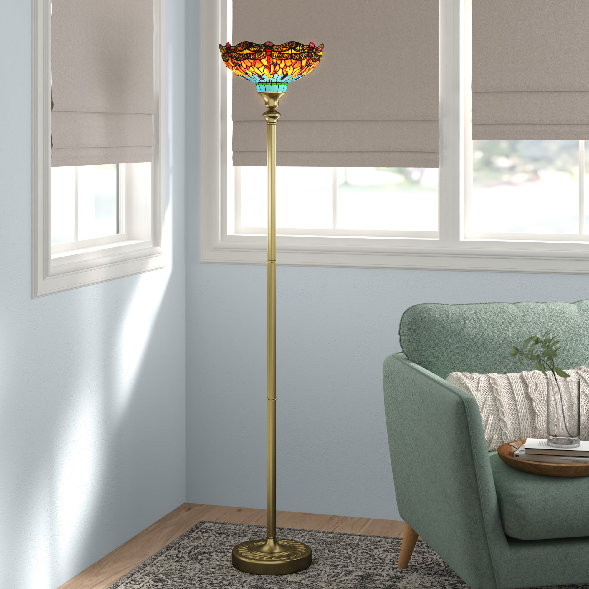 Brass uplighter sale floor lamp