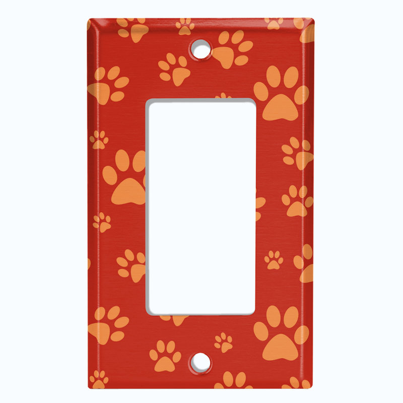 Plaque murale orange avec interrupteur à bascule orange, Orange / Rouge