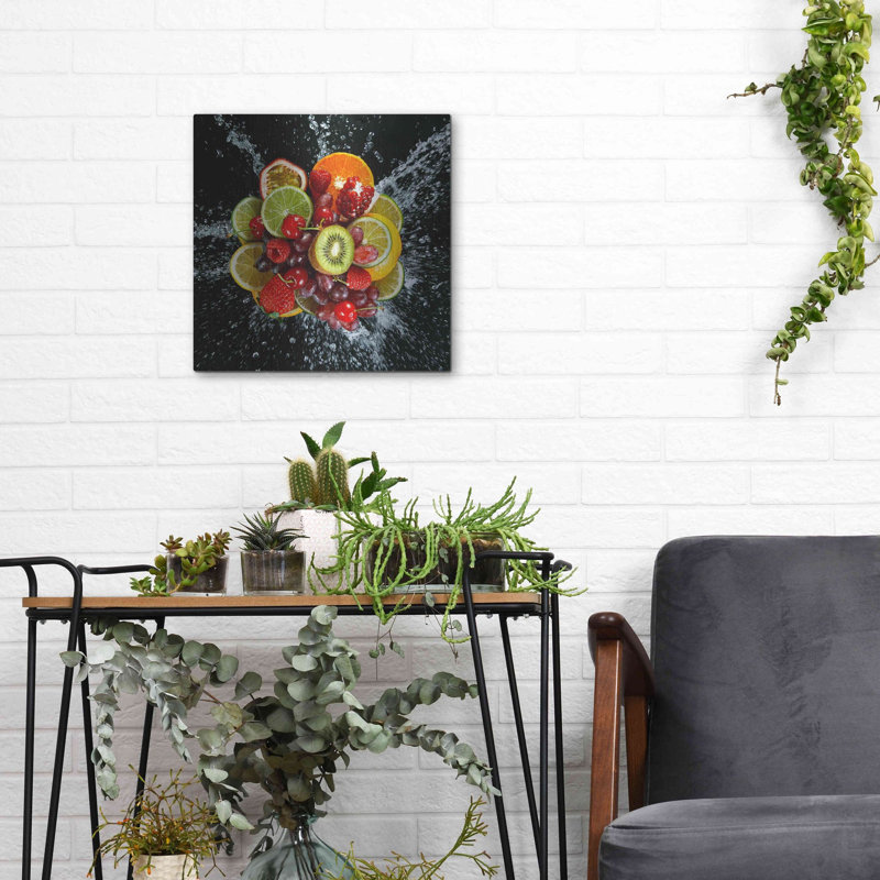 'Fruit Splash III' Metal Wall Art, 12" H x 12" W