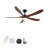 5 Blade Solid Wood 52 Inch Ceiling Fan Light