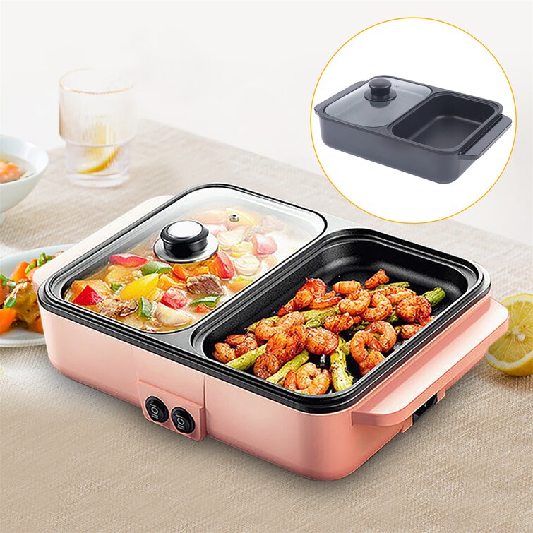 YYBSH Non Stick Electric Grill with Glass Lid