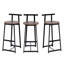 Ensemble de 3 tabourets de bar avec dossier et chaises sans accoudoirs pour îlot de cuisine-1831437865