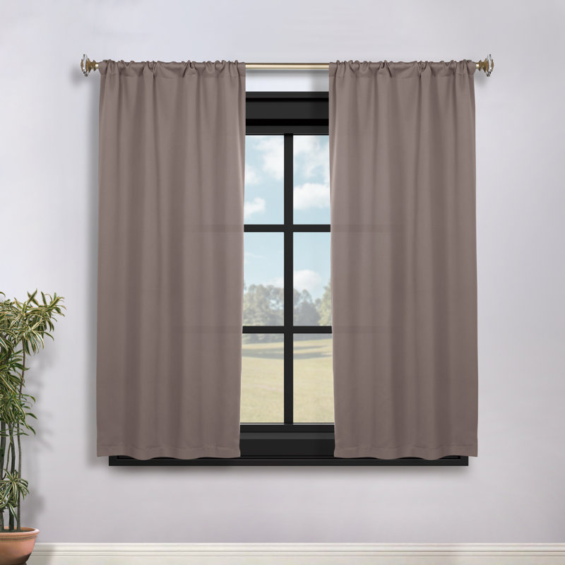 Paire de rideaux obscurcissant avec passe-tringle Moriah Millendon, L 36 po x L 63 po, Taupe