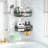 Stainless Adhesive Shower Caddy with Hooks-1791533829