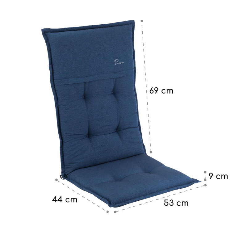 Blumfeldt Coburg Upholstered Garden Chair Cushion, Blue