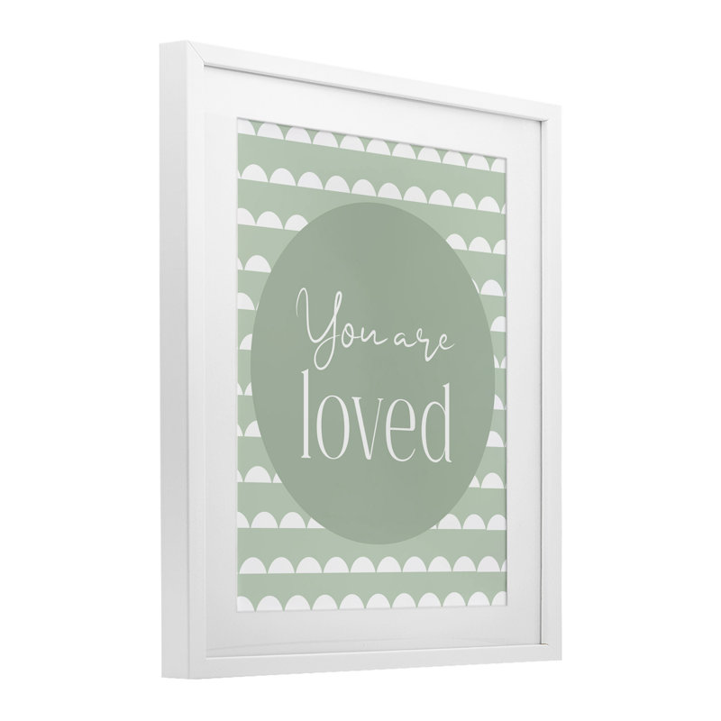 «You Are Loved Sentiment», reproduction d'art sous verre, design par Christine Simpson Art, H 21 po x l 17 po