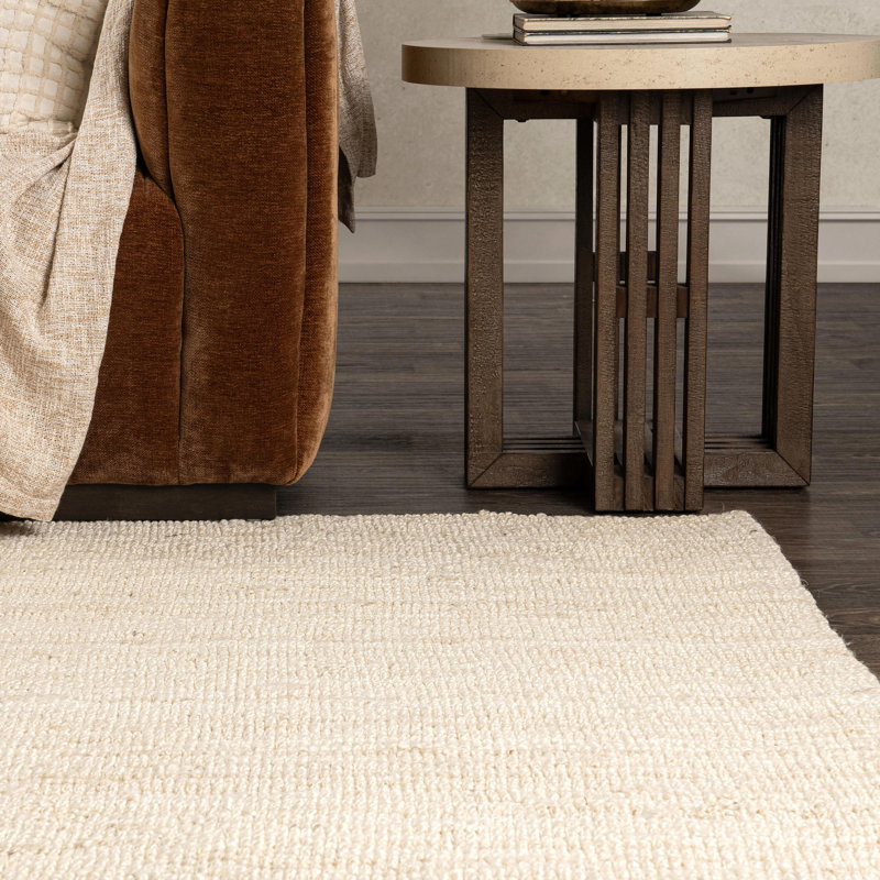 Mini Handwoven Jute Area Rug, Rectangle 9' x 12', Ivory