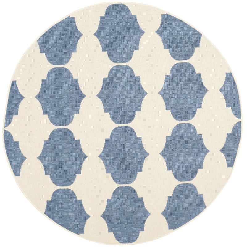 Herefordshire Performance Geometric Indoor/Outdoor Area Rug, Round 5'3"